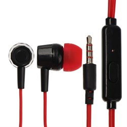 Наушники Krutoff HF-J69, вакуумные, микрофон, 106 дБ, 16 Ом, 3.5 мм, 1 м, красные - фото 51384242