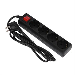 Сетевой фильтр 5bites SP4B-218 4S, 4 розетки, 1.8 м, 10 А, 3х0.75 мм2, с выкл., черный - фото 51384335