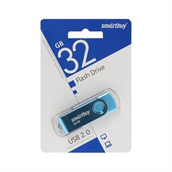 Флешка Smartbuy Twist, 32 Гб, USB 2.0, чт до 25 Мб/с, зап до 15 Мб/с, синяя - фото 51384555