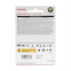 Флешка SanDisk Ultra Flair, 16 Гб, USB 3.0, чт до 150 Мб/с, зап до 45  Мб/с, черная - фото 51384635