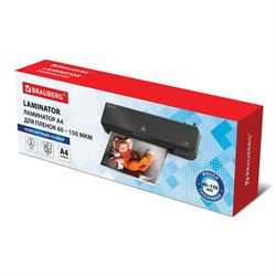 Ламинатор A4 60-150 мкм, 2 вала, скорость 23 см/мин, BRAUBERG NANO PLUS 532621 - фото 51384648