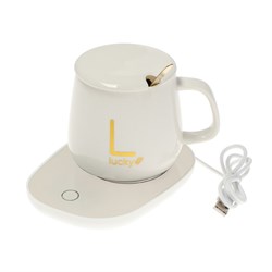 Подставка с подогревом LSK-1501, кружка, от USB, 16 Вт, белая - фото 51384672