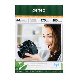 Фотобумага для струйной печати А4, 100 листов Perfeo, 170 г/м², односторонняя, матовая - фото 51385044