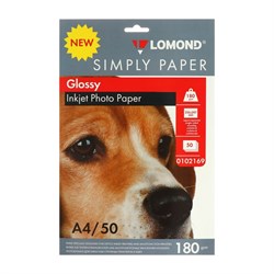 Фотобумага для струйной печати А4, 50 листов LOMOND, 180 г/м², односторонняя, глянцевая - фото 51385163