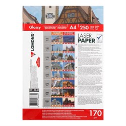 Фотобумага для лазерной печати А4, 250 листов LOMOND, 170 г/м2, двусторонняя, глянцевая - фото 51385202