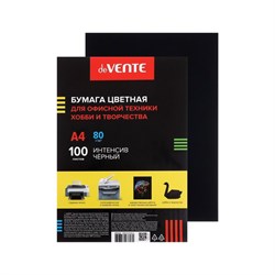 Бумага цветная А4, 100 листов, deVENTE, 80 г/м², чёрная - фото 51385357