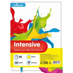 бумага цветная А5 100л Calligrata Интенсив Желтый 80г/м2 - фото 51385482