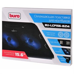 Подставка для ноутбука Buro BU-LCP156-B214, 15.6", 1xUSB, 2×140 мм FAN чёрная - фото 51385762