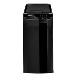 Шредер Fellowes AutoMax 350C (P-4), фрагменты 4x38мм, 350 листов одн, скобы,пл.карты,CD, 68л - фото 51386271