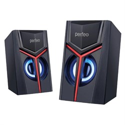 Компьютерные колонки Perfeo Trial, 2.0, 2х3 Вт, Jack 3.5 мм, USB, LED подсветка, чёрные - фото 51386321