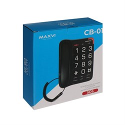 Телефон проводной Maxvi CB-01, SOS, повтор номера, быстрый набор, телефонная книга, белый - фото 51386585