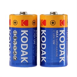 Батарейка алкалиновая Kodak Max, C, LR14-2BL, 1.5В, блистер, 2 шт. - фото 51386737