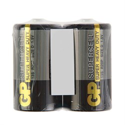 Батарейка солевая GP Supercell Super Heavy Duty, 13S R20Р, 1.5 В, спайка, 2 шт. - фото 51386762
