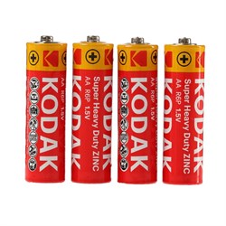 Батарейка солевая Kodak Super Extra Heavy Duty, AA, R6-4BL, 1.5 В, блистер, 4 шт. - фото 51386824