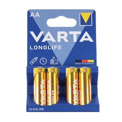Батарейка алкалиновая Varta LONGLIFE AA набор 4 шт - фото 51386884