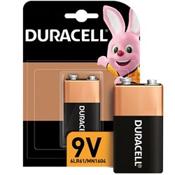 Батарейка алкалиновая Duracell Basic, 6LR61 (6LF22, MN1604)-1BL, 9В, крона, блистер, 1 шт. - фото 51387053