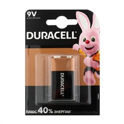 Батарейка алкалиновая Duracell Basic, 6LR61 (6LF22, MN1604)-1BL, 9В, крона, блистер, 1 шт. - фото 51387056