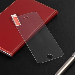 Защитное стекло 2.5D Luazon для iPhone 5/5S, полный клей, 0.26 мм, 9Н - фото 51387128