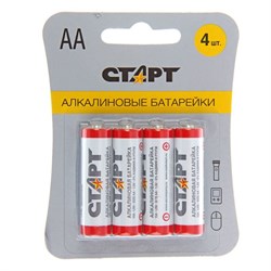 Батарейка алкалиновая "Старт", AA, LR6-4BL, 1.5В, блистер, 4 шт. - фото 51387200