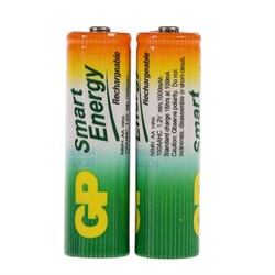 Аккумулятор GP, Ni-Mh, AA, HR6-2BL, 1.2 В, 1000 мАч, блистер, 2 шт. - фото 51387280