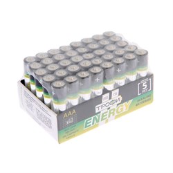 Батарейка алкалиновая "Трофи" Eco, AAA, LR03-40BOX, 1.5В, набор 40 шт. - фото 51387548