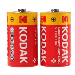 Батарейка солевая Kodak Super Heavy Duty, D, R20-2BL, 1.5 В, блистер, 2 шт. - фото 51387564