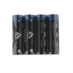 Батарейка алкалиновая (щелочная) Luazon, AA, LR6, спайка, 4 штуки - фото 51387574