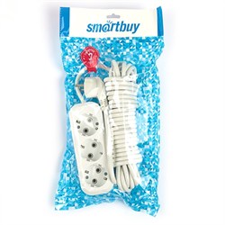 Удлинитель Smartbuy, 3 розетки, 7 м, 16 А, 3500 Вт, ПВС 3х1 мм2, с з/к, белый - фото 51388000