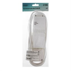 Удлинитель сетевой Luazon Lighting, 4 розетки, 3 м, 10 А, 2200 Вт, заземление, выключатель, белый - фото 51388094
