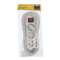 Удлинитель Luazon Lighting, 3 розетки, 5 м, 10 А, 2200 Вт, 3х1.5 мм2, с з/к, с выкл., Б - фото 51388102