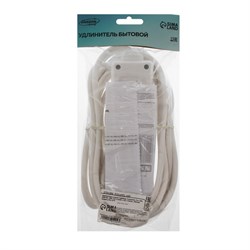 Удлинитель Luazon Lighting, 3 розетки, 5 м, 10 А, 2200 Вт, 3х1.5 мм2, с з/к, с выкл., Б - фото 51388104