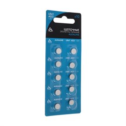 Батарейка алкалиновая (щелочная) Luazon, AG3, LR41, блистер, 10 штук - фото 51388200