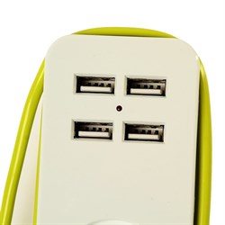 Удлинитель Uniel, 1 розетка, 1.3 м, без з/к, 4 USB (2.1 A) - фото 51388365