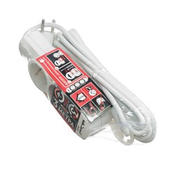 Удлинитель Duwi, 3 розетки, 3 м, 10 А, 2200 Вт, ПВС 3×0.75 мм2, с заземлением, белый - фото 51388904