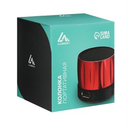 Портативная колонка Luazon Hi-Tech09, 3 Вт, 300 мАч, microSD, USB, корпус металл, синяя - фото 51389111