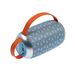 Портативная колонка Luazon LAB-54, 10 Вт, 1200 мАч, microSD, AUX, USB, серо-бирюзовая - фото 51389154