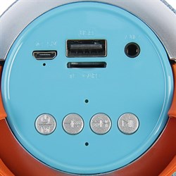 Портативная колонка Luazon LAB-54, 10 Вт, 1200 мАч, microSD, AUX, USB, серо-бирюзовая - фото 51389155