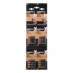 Батарейка алкалиновая Duracell Simply, AA, LR6-16BL, 1.5В, отрывной блистер, 4х4 шт. - фото 51389312