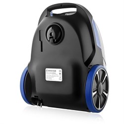 Пылесос BRAYER BR4220, 2200/450 Вт, 3 л, HEPA-фильтр, серо-синий - фото 51389427