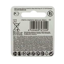 Батарейка алкалиновая Varta Professional, А27 (27A, MN27, V27A)-1BL, 12 В, блистер, 1 шт. - фото 51389477