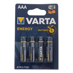 Батарейка алкалиновая Varta Energy, AAA, LR03-4BL, 1.5В, блистер, 4 шт. - фото 51389502