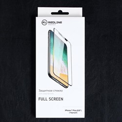 Защитное стекло Red Line для iPhone 7 Plus, Full Screen, полный клей, черное - фото 51389610