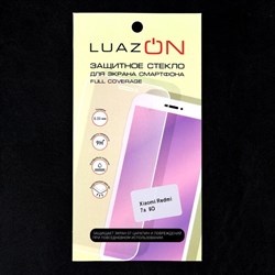 Защитное стекло 9D Luazon для Xiaomi Redmi 7a, полный клей, 0.33 мм, 9Н, чёрное - фото 51389774