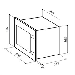 Встраиваемая микроволновая печь Lex BIMO 20.01 C IVORY LIGHT, 700 Вт, 20 л, 5 режимов - фото 51389910