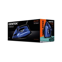 Утюг Centek CT-2360, 1600 Вт, антипригарная подошва, 200 мл, чёрно-синий - фото 51389920