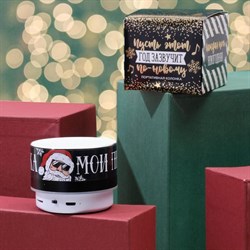 Колонка портативная новогодняя «Моя музыка - мои правила», Bluetooth, USB, 6.9×6.9×5.2 см - фото 51390039