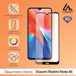 Защитное стекло 9D LuazON для Xiaomi Redmi Note 8t (6.34"), полный клей, 0.33 мм - фото 51390142