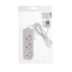 Удлинитель 3 розетки, 1.7 м, 10 А, 2200 Вт, ПВС 2х0.75 мм2, без з/к, белый - фото 51390254