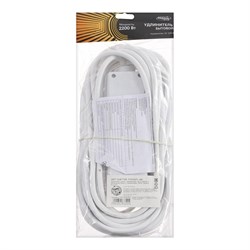 Удлинитель Luazon Lighting, 3 розетки, 10 м, 6 А, 1300 Вт, 3×0.75 мм2, с заземлением, с выключателем, белый - фото 51390322