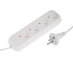 Удлинитель сетевой Luazon Lighting ECO, 4 розетки, 10 м, 10 А, 2200 Вт, без заземления, белый - фото 51390533